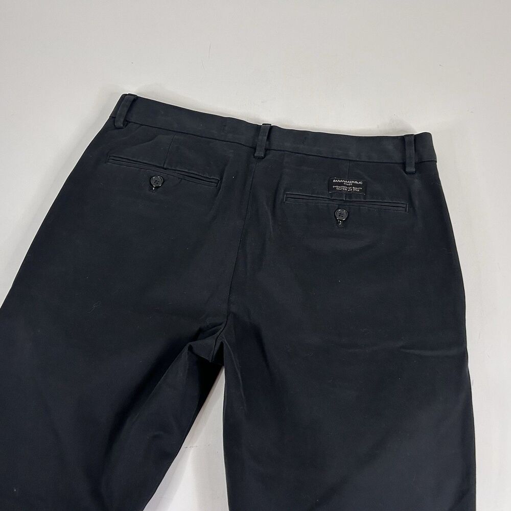 Banana Republic 32 x 28 Skinny Chino Pants Black Cotton Blend Flat Front - Picture 5 of 6